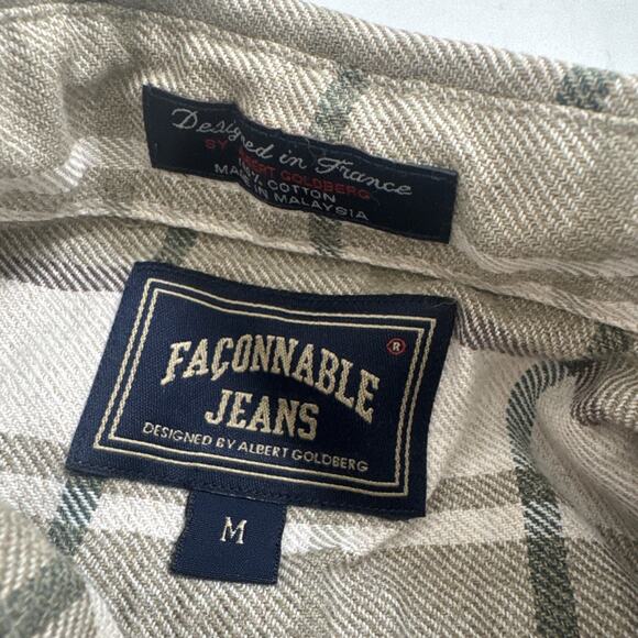 Vintage Faconnable By Albert Goldberg Flannel Sport Shirt Size Medium - Picture 5 of 9